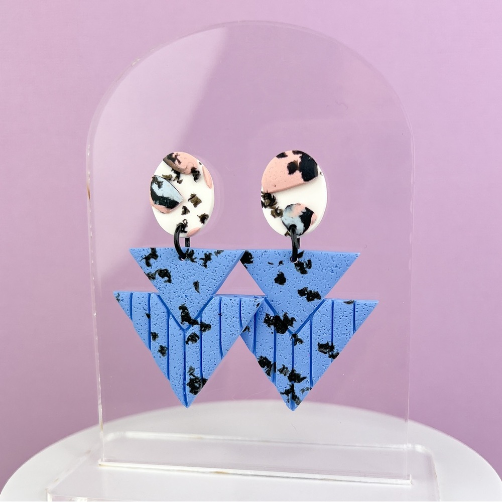 Spotted Abstract Design Handmade Polymer Clay Earrings Lightweight Funky…